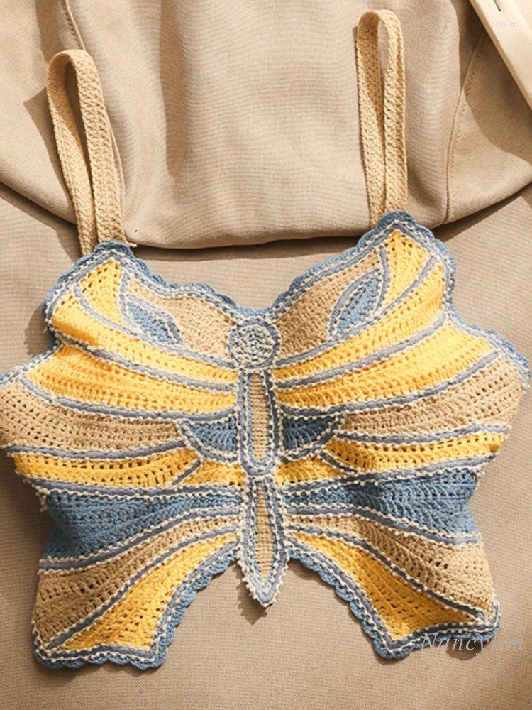 Women's Tanks Vacation Hollow Butterfly Spaghetti Straps Knitted Camisole Women Inner Wear Girl Woven Beauty Back Sexy Sleeveless Tube Top, Blue
Women's Tanks Vacation Hollow Butterfly Spaghetti Straps Knitted Camisole Women Inner Wear Girl Woven Beauty Back Sexy Sleeveless Tube Top, Blue