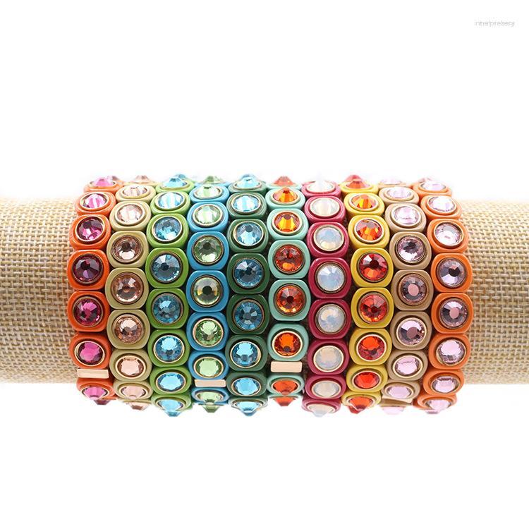 Link Bracelets Bohemian Semi-precious Stone Crystal Enamel Fashion Ladies Bracelet DIY Elegant Ethnic Style Elastic Jewelry
Link Bracelets Bohemian Semi-precious Stone Crystal Enamel Fashion Ladies Bracelet DIY Elegant Ethnic Style Elastic Jewelry