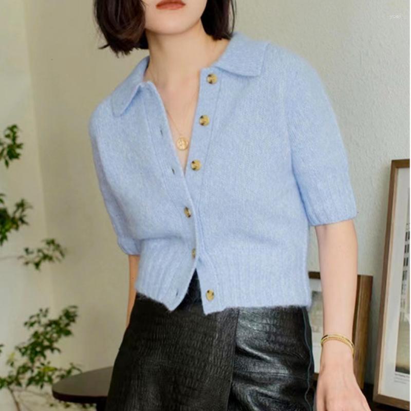 Women's Knits Ladies Turn-down Collar Short Sleeve Knitted Cardigan Early Autumn Women's Sweet Loose Single Breasted Top, Pink
Women's Knits Ladies Turn-down Collar Short Sleeve Knitted Cardigan Early Autumn Women's Sweet Loose Single Breasted Top, Pink