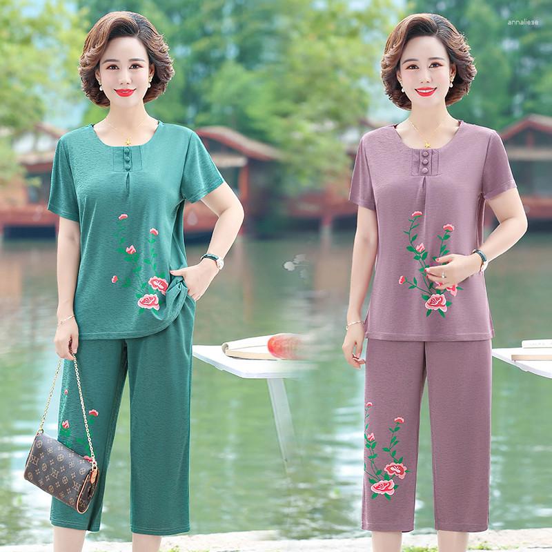Women's Tracksuits Summer O Neck Two Piece Set Womens Printed Short Sleeve T-shirt & Pants Sets Middle-aged Big Size Loose Tracksuit, Khaki
Women's Tracksuits Summer O Neck Two Piece Set Womens Printed Short Sleeve T-shirt & Pants Sets Middle-aged Big Size Loose Tracksuit, Khaki