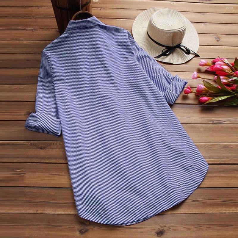 Women's Blouses Lapel Long Sleeve Women Shirt Single-breasted Irregular Side Buttons Female Blouse Arc Hem Plaid Print Mid-length Top, Blue
Women's Blouses Lapel Long Sleeve Women Shirt Single-breasted Irregular Side Buttons Female Blouse Arc Hem Plaid Print Mid-length Top, Blue