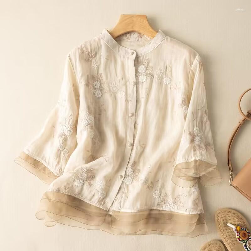 Women's Blouses Embroidered Ramie Cotton Linen Loose Women's Shirt 2023 Spring Summer Blouse Casual Vintage, Beige
Women's Blouses Embroidered Ramie Cotton Linen Loose Women's Shirt 2023 Spring Summer Blouse Casual Vintage, Beige
