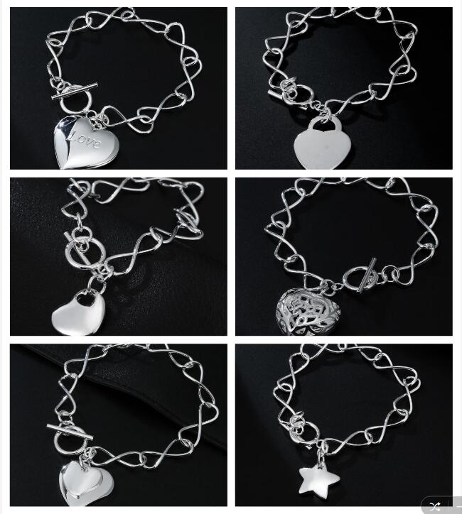 925 Silver 8-line Photo Frame Hollow LOVE Charm Heart Tag Pendant Bracelet 6 Style Selection
925 Silver 8-line Photo Frame Hollow LOVE Charm Heart Tag Pendant Bracelet 6 Style Selection