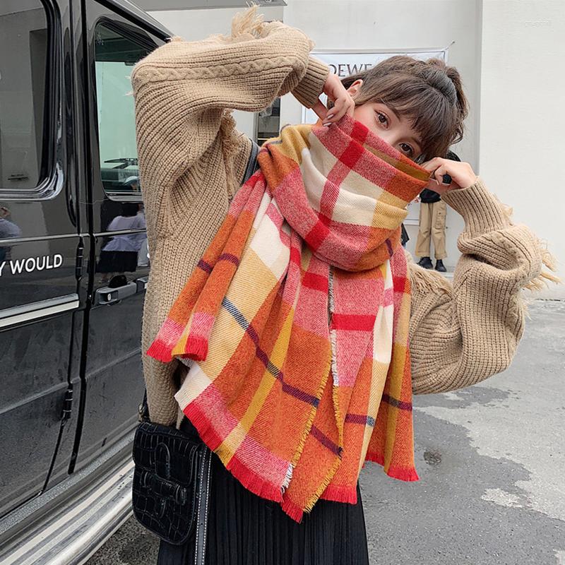 Scarves Fashion Imitation Cashmere Women Vintage Knitted Plaid Scarf Winter Warm Shawl Long Wrap Bandana Casual Female Thick Blanket
Scarves Fashion Imitation Cashmere Women Vintage Knitted Plaid Scarf Winter Warm Shawl Long Wrap Bandana Casual Female Thick Blanket