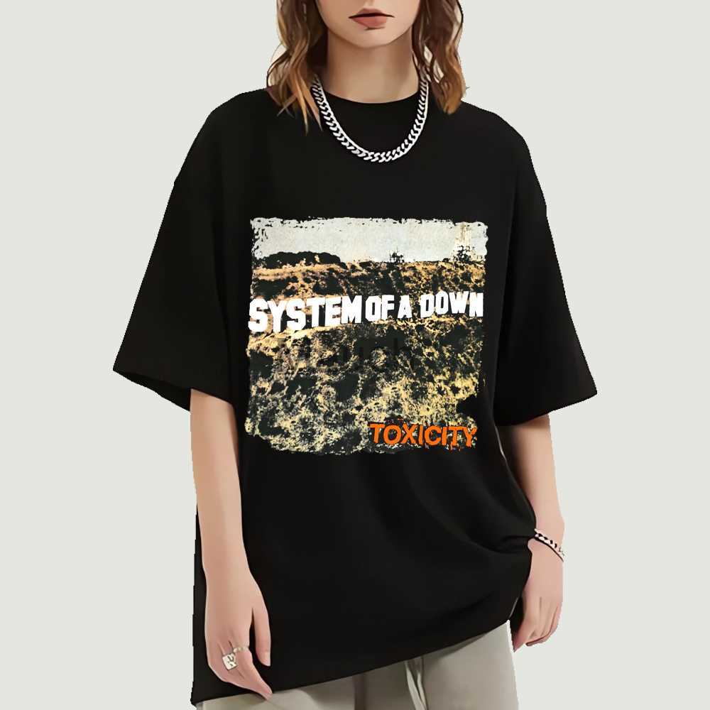 Men's T-Shirts Vintage System of A Down American Heavy Metal Band Toxicity Album Tour T Shirt Men'S Women'S Oversized TShirt Fashion Ro