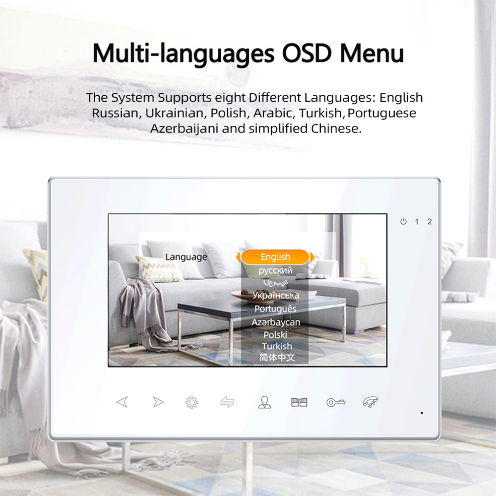 Anjielo Smart 7 Inch Wifi Video Intercom Video Interphone Tuya Smart 1080P Wired Video Doorbell Camera For Apartment Home Villa