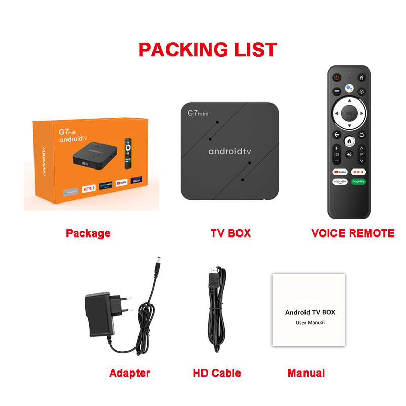 ATV TV Box G7 mini S905W2 Quad Core Android 11 Smart TV Box BT Remote control 5G Wifi BT 5.0 USB3.0 Streaming set top box tvbox