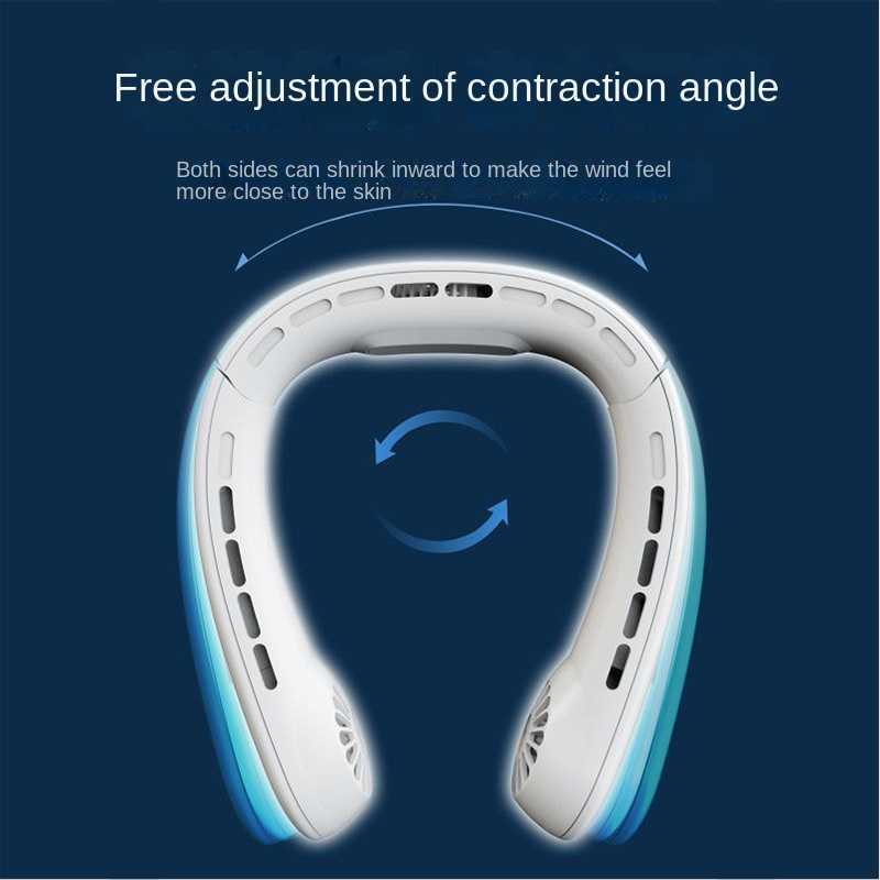 New Mini Hanging Neck Fan Portable Air Conditioner USB 5000mah Rechargeable Air Cooler 5 Speed Electric Fan For Outdoor