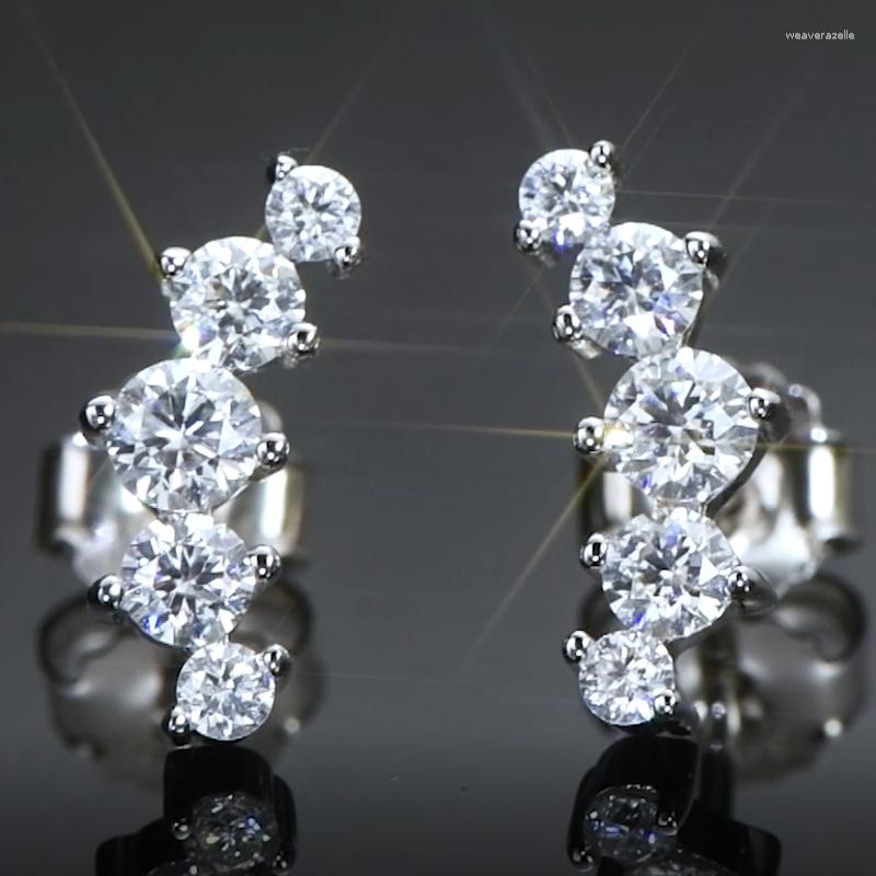 Stud Earrings KUGG 925 Sterling Silver D Color Moissanite For Women Curved Arc 5 Stone Fine Jewelry Valentine Gift
Stud Earrings KUGG 925 Sterling Silver D Color Moissanite For Women Curved Arc 5 Stone Fine Jewelry Valentine Gift