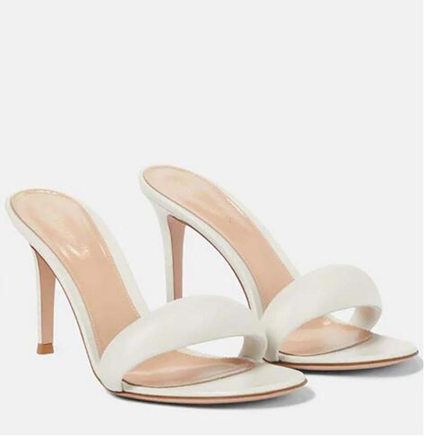 Luxury women's sexy sandals Bijoux filled leather sandals 100% genuine leather designer slim high heels sandals EU35-42 with box