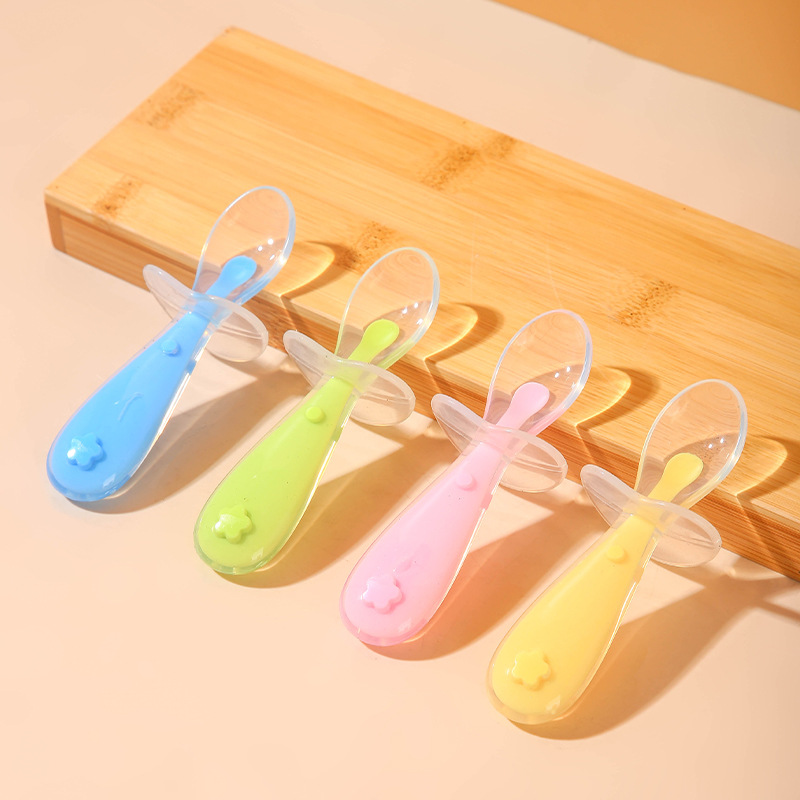 New Baby Soft Silicone Training Spoon Candy Color Temperature Sensing Spoon Children Food Baby Feeding Tools Baby Spoon
New Baby Soft Silicone Training Spoon Candy Color Temperature Sensing Spoon Children Food Baby Feeding Tools Baby Spoon