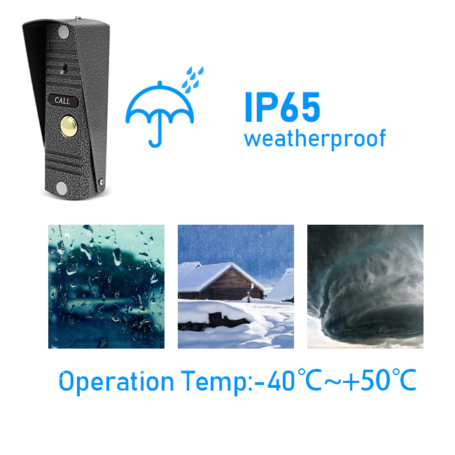 7 inch Wired Video Door Phone Video Intercom Color Screen video phone with Doorbell IR Night Vision for Home Security