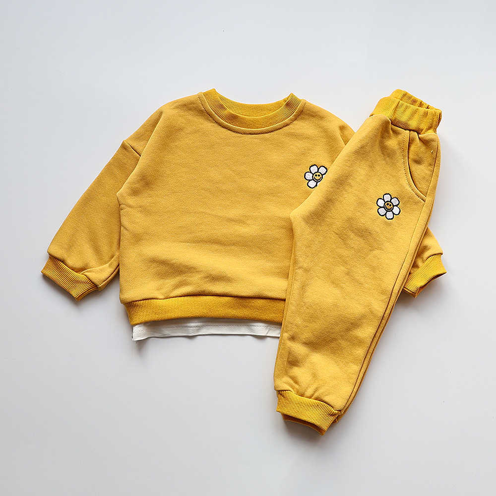 MILANCEL Baby Clothing Set Flower Embroidery Toddler Girls Hoodie Suit Boys Clothes Set Toddler Sports Wear L230625