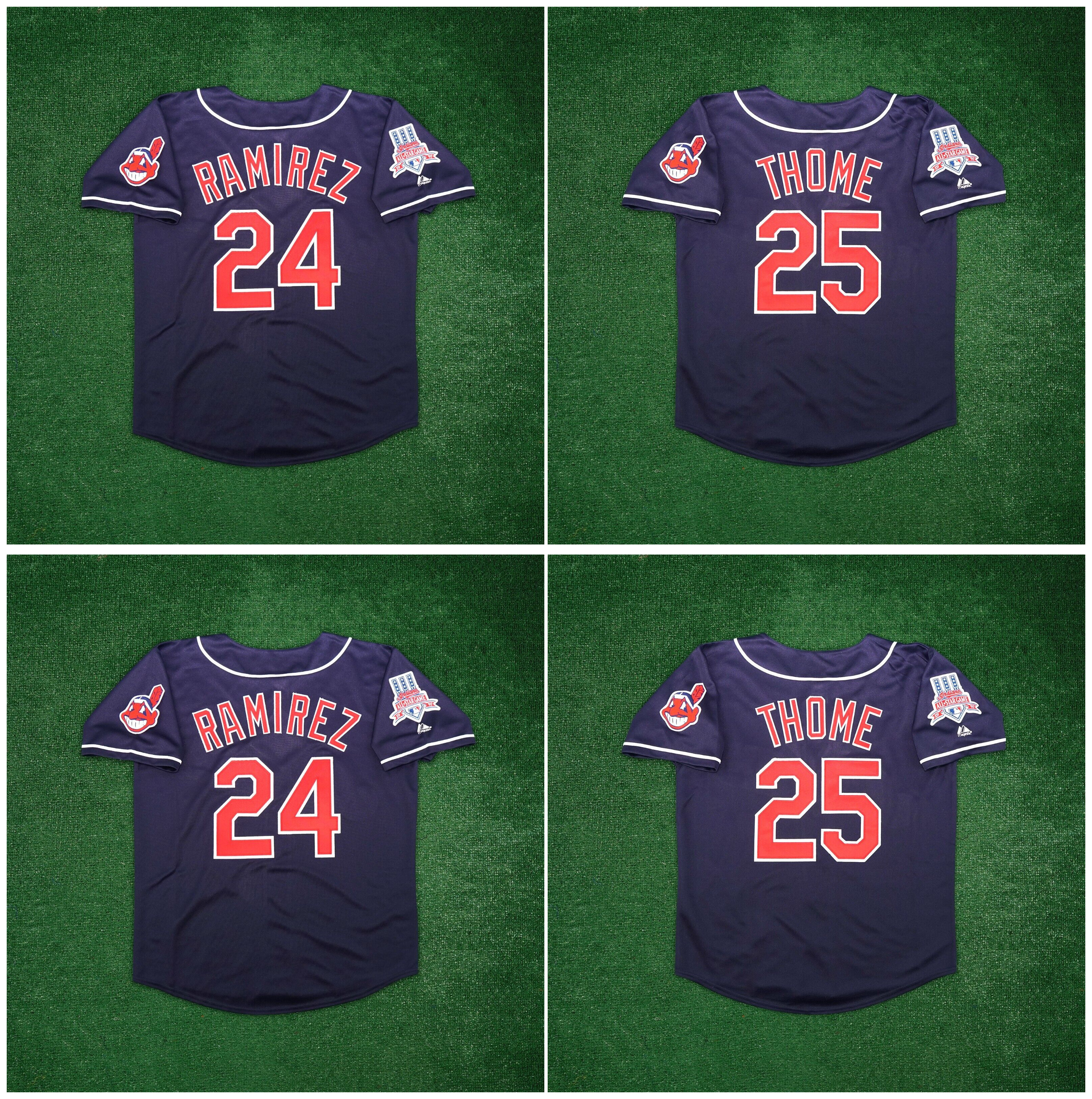 Jim Thome Indians Baseball Jersey Manny Ramirez Cleveland 1997 All Star Patch Men Alternate Blue Jersey Size S-4XL, As pic
Jim Thome Indians Baseball Jersey Manny Ramirez Cleveland 1997 All Star Patch Men Alternate Blue Jersey Size S-4XL, As pic