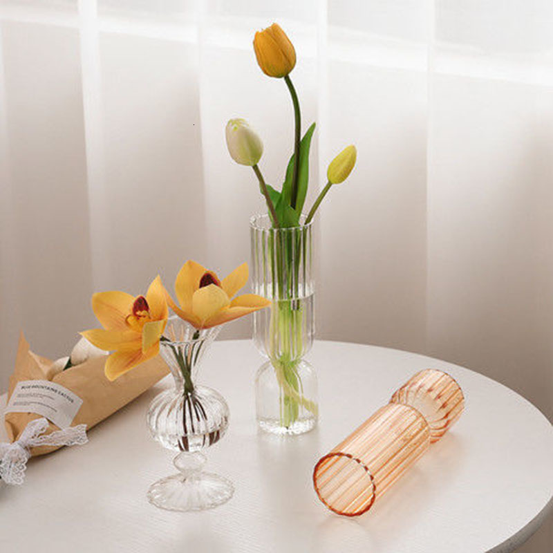 Vases Home Decor Glass Living Pots Decorative Container Plant Hydroponic Desktop Color Transparent Vase 230625