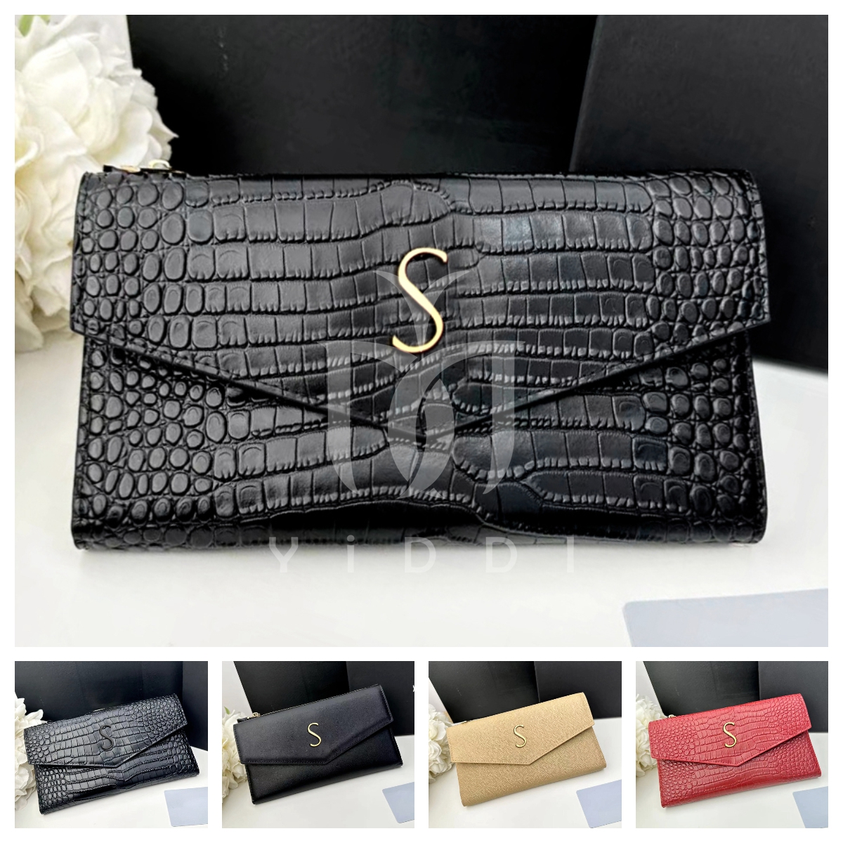 Fashion designer wallet double open cowhide clutch bag crocodile purse holder fashion women money credit card with gift box, Ybt04
Fashion designer wallet double open cowhide clutch bag crocodile purse holder fashion women money credit card with gift box, Ybt04