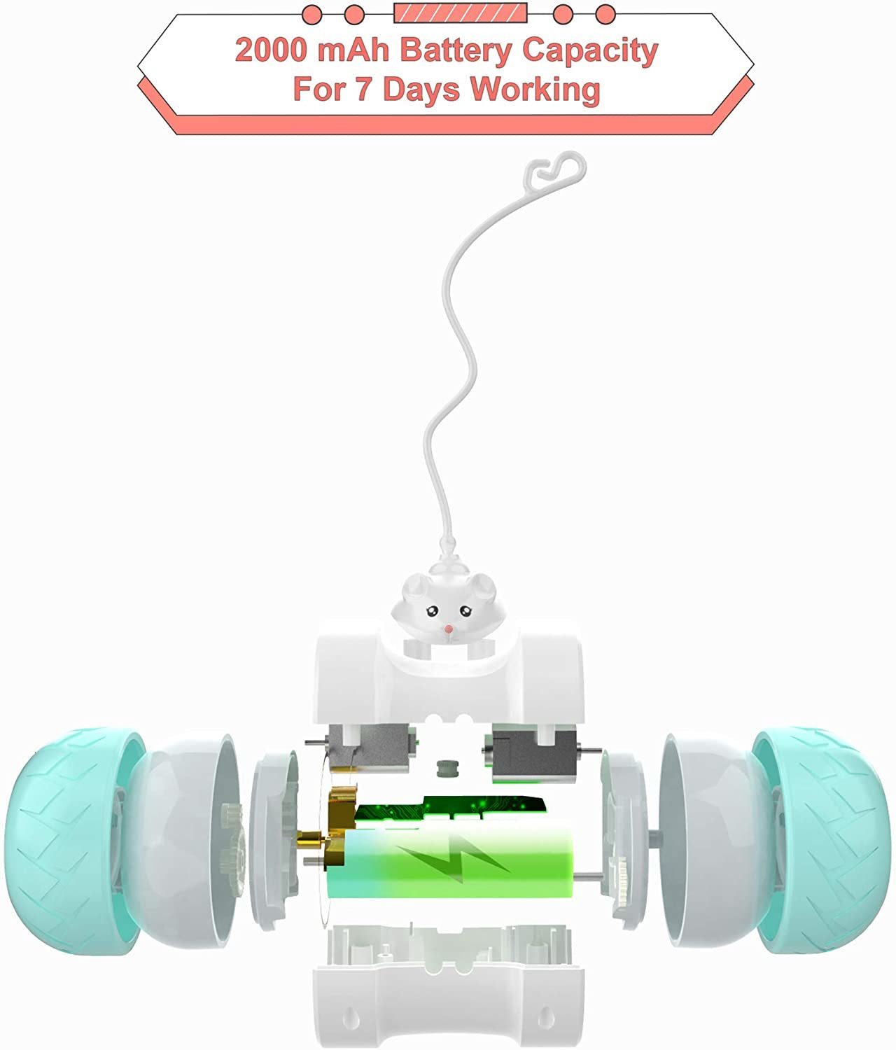 Interactive Cat Indoor Automatic Kitten Toys Electronic with Mouse and 3 Feathers for Cats to Play Alone Exercise 230625