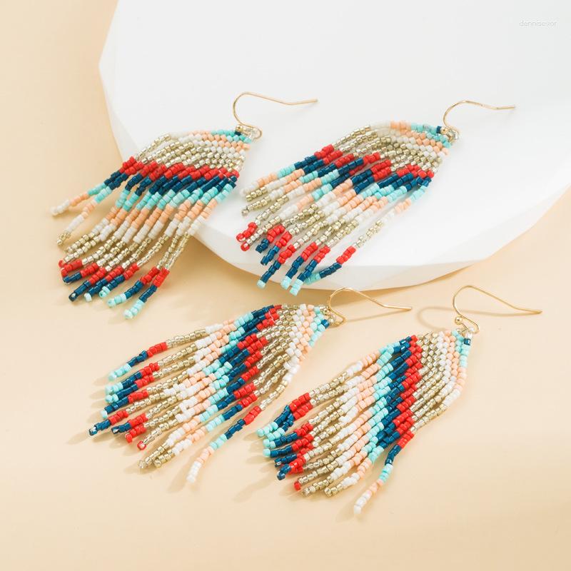 Dangle Earrings Rice Bead Tassel Hand Woven Joining Together Fashion Contracted Bohemia Female Alloy Beaded
Dangle Earrings Rice Bead Tassel Hand Woven Joining Together Fashion Contracted Bohemia Female Alloy Beaded