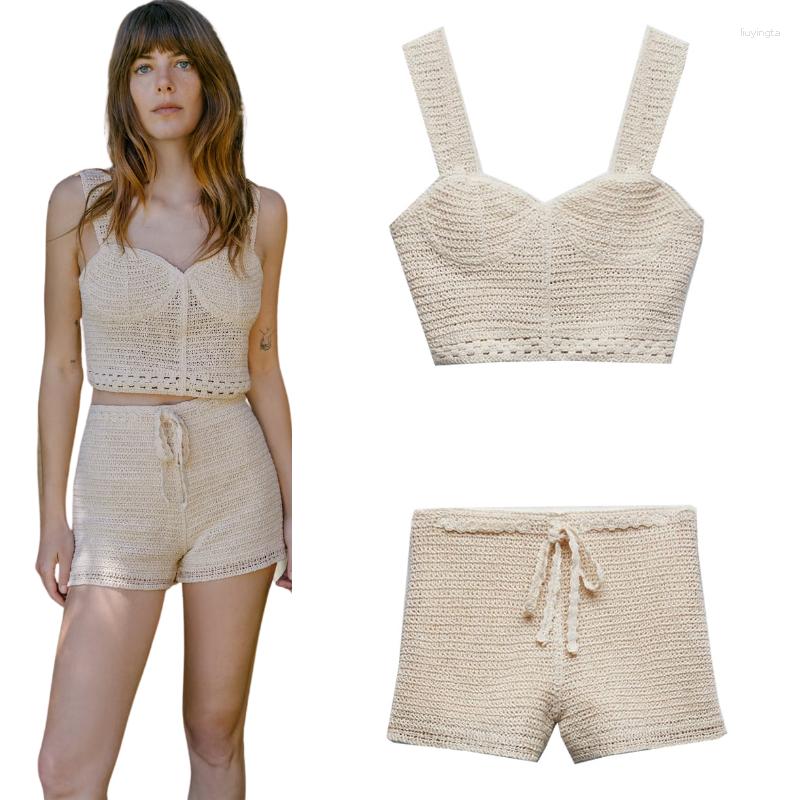 Women' Tracksuits 2023 Paragraph Vintage Suspender Shorts Suit Vacation Style Crochet Slim Fit Heart Neck Vest Short Top Women, Za-1
Women' Tracksuits 2023 Paragraph Vintage Suspender Shorts Suit Vacation Style Crochet Slim Fit Heart Neck Vest Short Top Women, Za-1