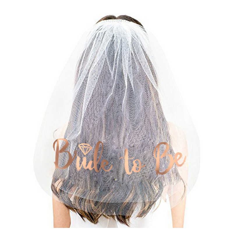 New Wedding Decoration Bridal Shower Veil Team Bride To Be Satin Sash Balloon Bachelorette Party Girl Hen Party Decoration Supplies