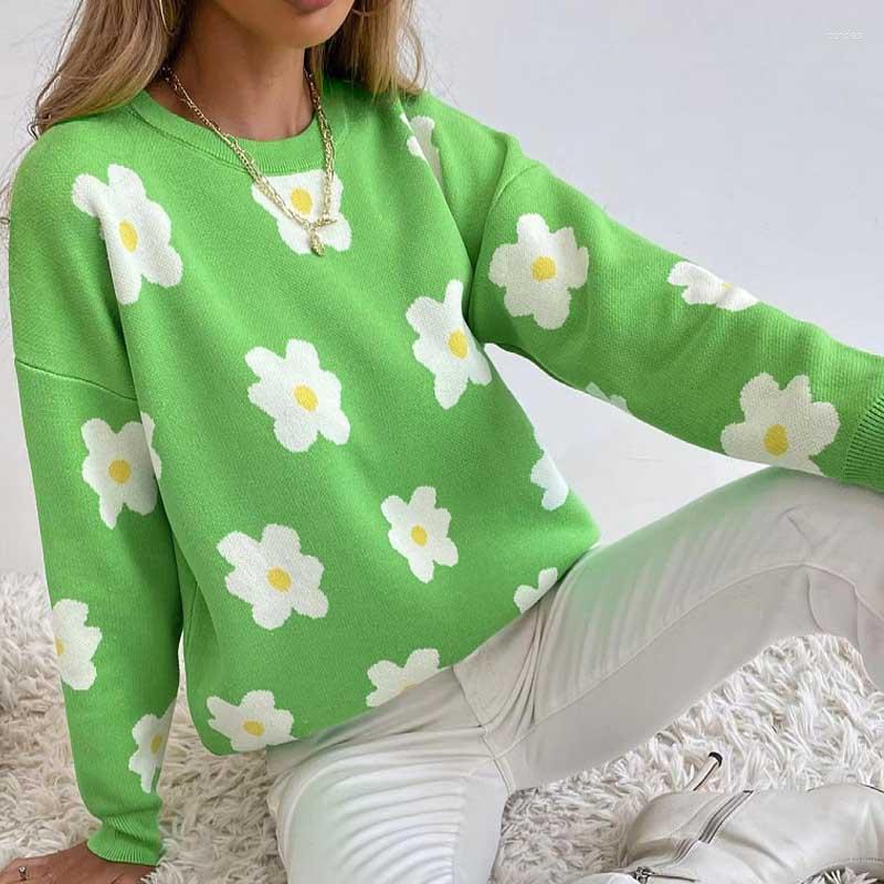Women' Sweaters Fashion Contrast Color Sweet Pullover Casual Knitted Sweater Women' O-Neck Long Sleeve Loose Jacquard Floral Tops, Green
Women' Sweaters Fashion Contrast Color Sweet Pullover Casual Knitted Sweater Women' O-Neck Long Sleeve Loose Jacquard Floral Tops, Green