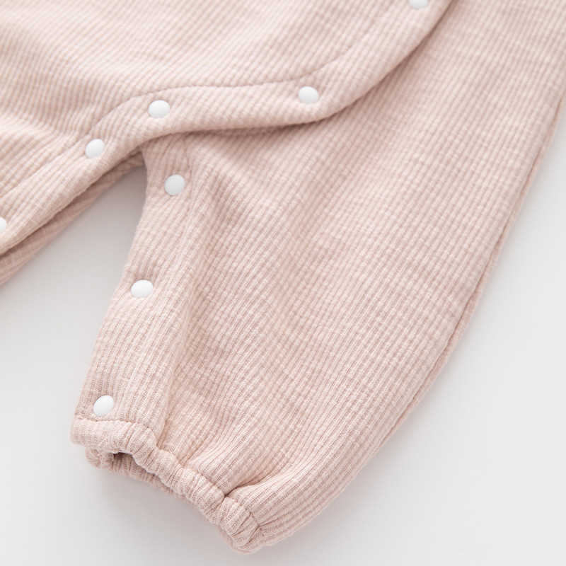 0-1-year-old spring plush baby girl climbing suit long-sleeved cute hooded romper baby one-piece children's wear L230625