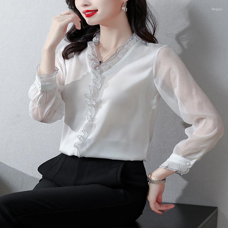 Women's Sweaters Sigutan 2023 Spring Fashion Ruffle Collar Women Long Sleeve Shirt Simple Solid Color Female Chiffon Blouse, Black
Women's Sweaters Sigutan 2023 Spring Fashion Ruffle Collar Women Long Sleeve Shirt Simple Solid Color Female Chiffon Blouse, Black