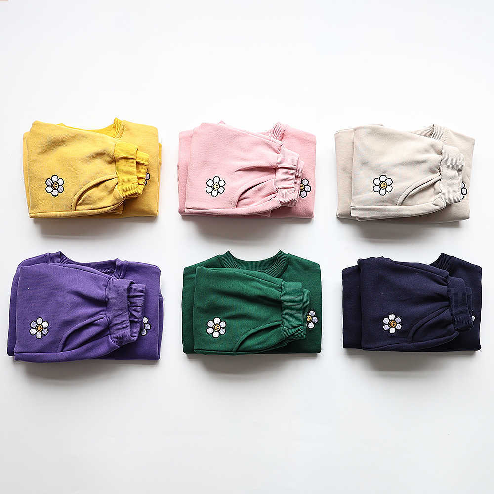 MILANCEL Baby Clothing Set Flower Embroidery Toddler Girls Hoodie Suit Boys Clothes Set Toddler Sports Wear L230625