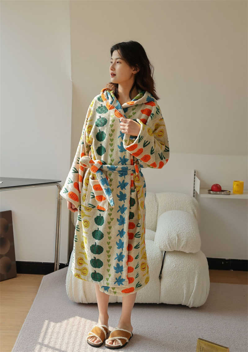 Bath Towel Cute Vegetable Patter Cotton Robe Towel Soft Kids Ear Hoodies Bathrobe Long Sleeve Kimono Sleepwear Coat Bath Blanket TowelsHKD230625