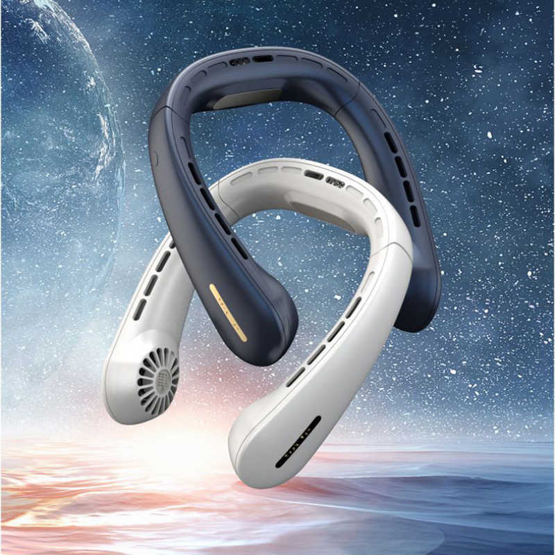 New Mini Hanging Neck Fan Portable Air Conditioner USB 5000mah Rechargeable Air Cooler 5 Speed Electric Fan For Outdoor