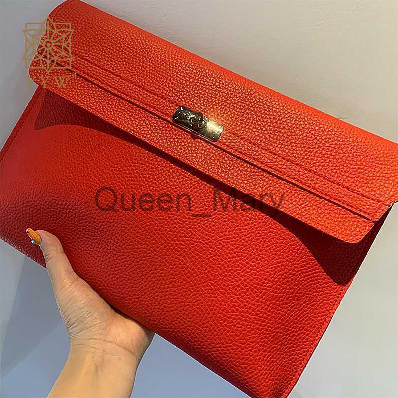 Evening Bags Red Clutch Bag Women Simple Women Ladies Clutch Pu Leather Envelope Clutch Bags Leather Women Lychee Pattern Purse Hand Bags J230625