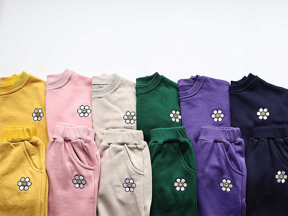 MILANCEL Baby Clothing Set Flower Embroidery Toddler Girls Hoodie Suit Boys Clothes Set Toddler Sports Wear L230625