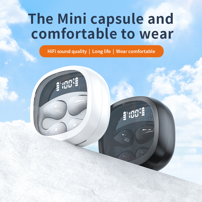 NEW Bone Conduction Earphone JR01 Bluetooth 5.3 Ear Clip on Ear Earring Wireless Headphone Sport Microphone Headsets Ear Hook For phone