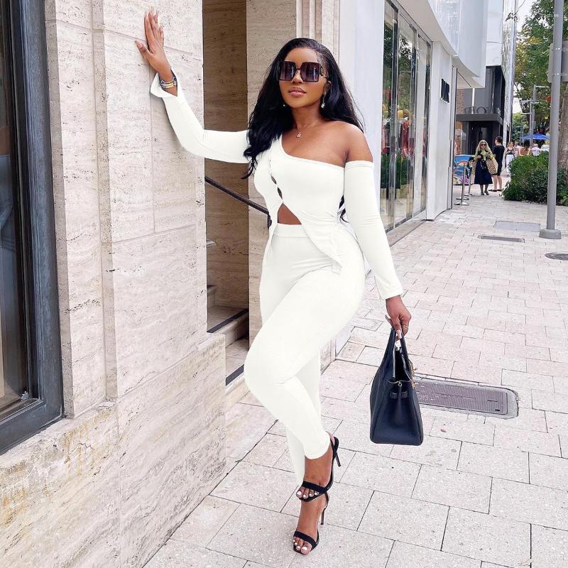 Women' Two Piece Pants 2023 Casual Women Tracksuit Set One Shouler Shirt Long Solid Color Clothes For Outfit, Orange
Women' Two Piece Pants 2023 Casual Women Tracksuit Set One Shouler Shirt Long Solid Color Clothes For Outfit, Orange