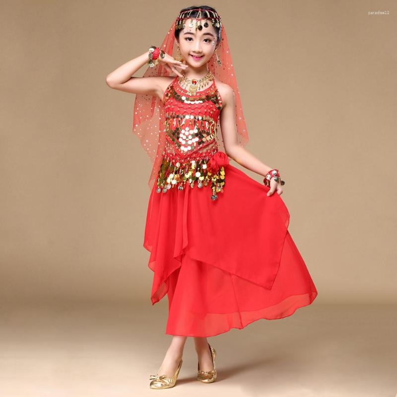 Stage Wear Belly Dance Oriental Costumes Children Dancing Sets Kids Bollywood India Practice Performance 6pcs/set, Red
Stage Wear Belly Dance Oriental Costumes Children Dancing Sets Kids Bollywood India Practice Performance 6pcs/set, Red