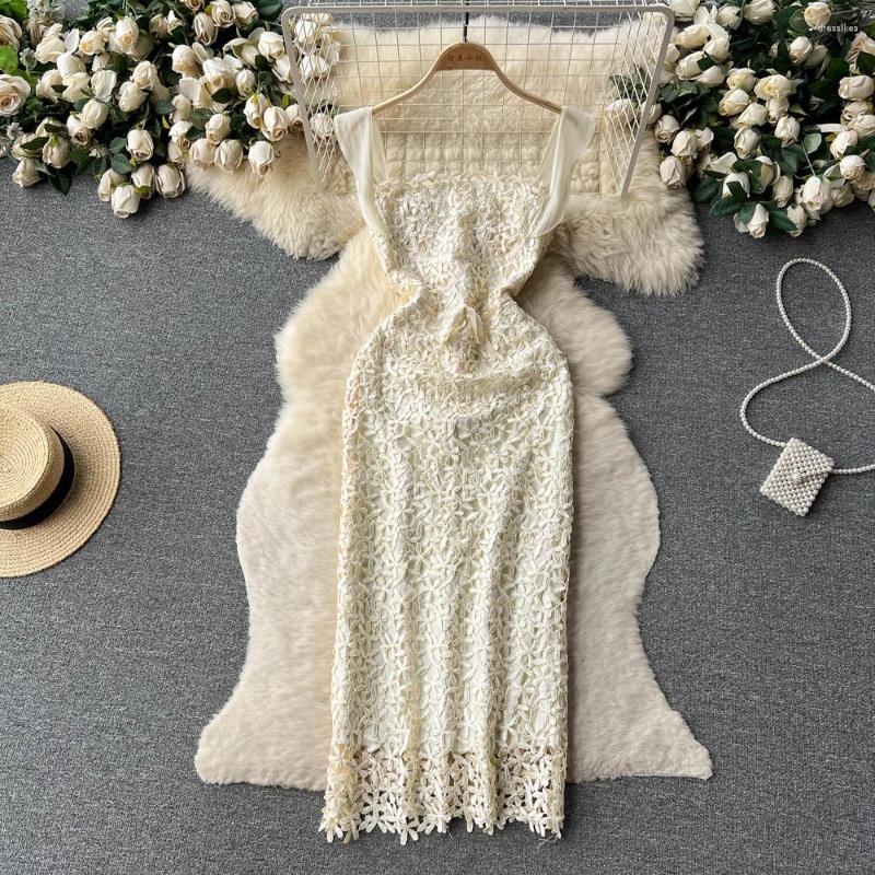 Casual Dresses Women Summer Fashion Lace Slim Fitting Elegant Wrap Hip Dress Square Neck Sexy Sleeveless Party Clothes Vestidos De Fiesta, Apricot
Casual Dresses Women Summer Fashion Lace Slim Fitting Elegant Wrap Hip Dress Square Neck Sexy Sleeveless Party Clothes Vestidos De Fiesta, Apricot