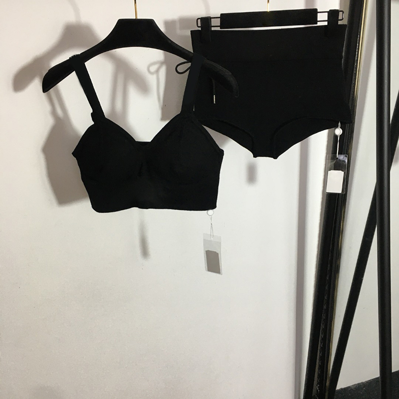 Sexy Cotton Bras Thongs Tracksuits Womens Knit Bikini Set Fashion Letters Print Girls Tops Underwear Designer Two Pieces Sets, Black
Sexy Cotton Bras Thongs Tracksuits Womens Knit Bikini Set Fashion Letters Print Girls Tops Underwear Designer Two Pieces Sets, Black