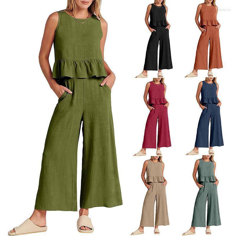 Women's Two Piece Pants Est 2023 Summer Women Cotton Linen Set Casual O-neck Shirt And Loose Suits Harajuku Style Wide Leg 2pcs, Red
Women's Two Piece Pants Est 2023 Summer Women Cotton Linen Set Casual O-neck Shirt And Loose Suits Harajuku Style Wide Leg 2pcs, Red