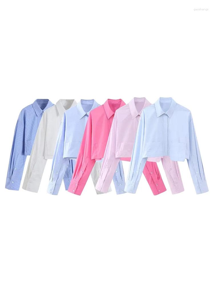 Women's Blouses 2023 Spring Summer Women Fashion Multicolor Shirt Retro Long Sleeve Pocket Poplin Cropped Loose Top
Women's Blouses 2023 Spring Summer Women Fashion Multicolor Shirt Retro Long Sleeve Pocket Poplin Cropped Loose Top