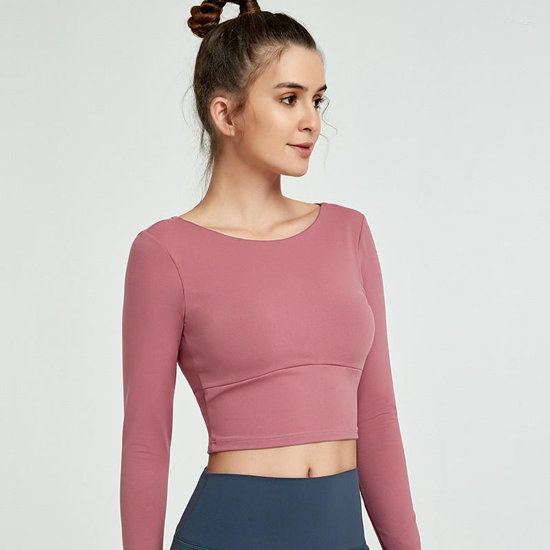 Active Shirts Padded Backless Yoga Gym Long Sleeved Crop Top Women Slim Fit Plain Workout Sport With Removable Chest Pads, Black
Active Shirts Padded Backless Yoga Gym Long Sleeved Crop Top Women Slim Fit Plain Workout Sport With Removable Chest Pads, Black