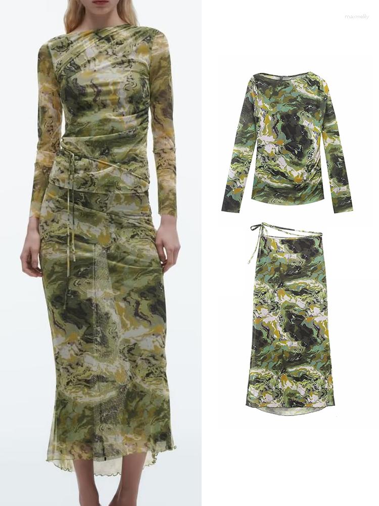 Work Dresses 2023 Summer Women Tulle Printed Skirt Sets Fashion Slim Causal Transparent Long Sleeve O-Neck Top Mid-Calf Skirts With, Blouses2
Work Dresses 2023 Summer Women Tulle Printed Skirt Sets Fashion Slim Causal Transparent Long Sleeve O-Neck Top Mid-Calf Skirts With, Blouses2
