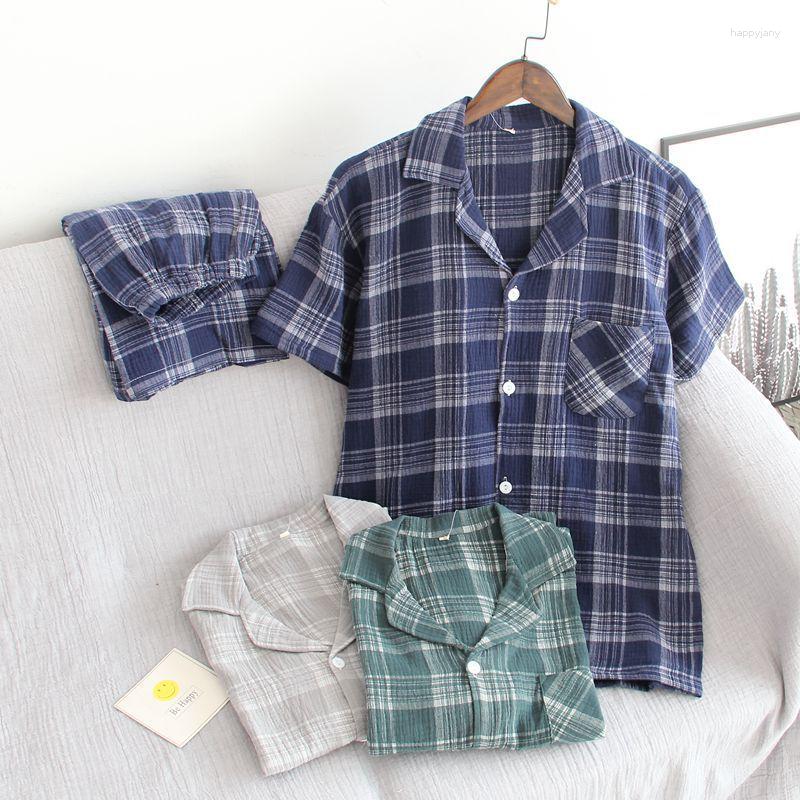 Women's Sleepwear Summer Couple Pajamas Two-Piece Men's Plaid Short-Sleeved Shorts Cotton Crepe Ladies Simple Home Service Set, Women-yellow plaid
Women's Sleepwear Summer Couple Pajamas Two-Piece Men's Plaid Short-Sleeved Shorts Cotton Crepe Ladies Simple Home Service Set, Women-yellow plaid