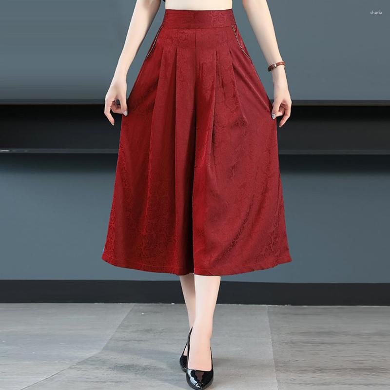 Women's Pants Fashion Summer Women's Wide Leg Capris Elegant Jacquard Elastic Waist Pleated Loose Satin Women Casual Skirt, Purple
Women's Pants Fashion Summer Women's Wide Leg Capris Elegant Jacquard Elastic Waist Pleated Loose Satin Women Casual Skirt, Purple
