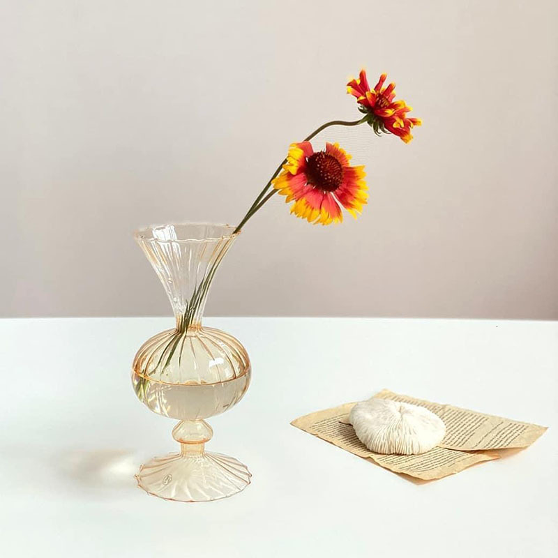 Vases Home Decor Glass Living Pots Decorative Container Plant Hydroponic Desktop Color Transparent Vase 230625