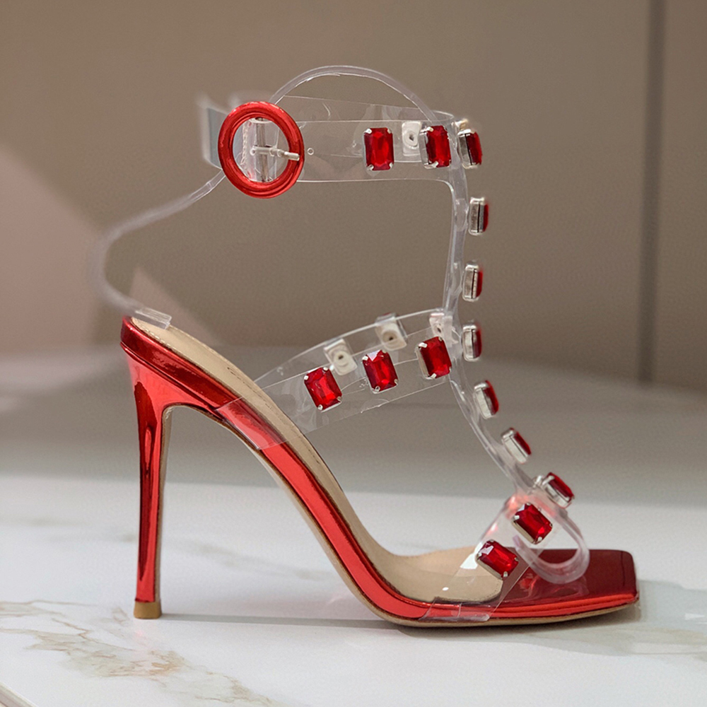 Ankle strap high-heeled sandals Large grain gemstone decorated TPU open toe women's evening dress shoes luxury designer high heels factory footwear, Silver 2#
Ankle strap high-heeled sandals Large grain gemstone decorated TPU open toe women's evening dress shoes luxury designer high heels factory footwear, Silver 2#