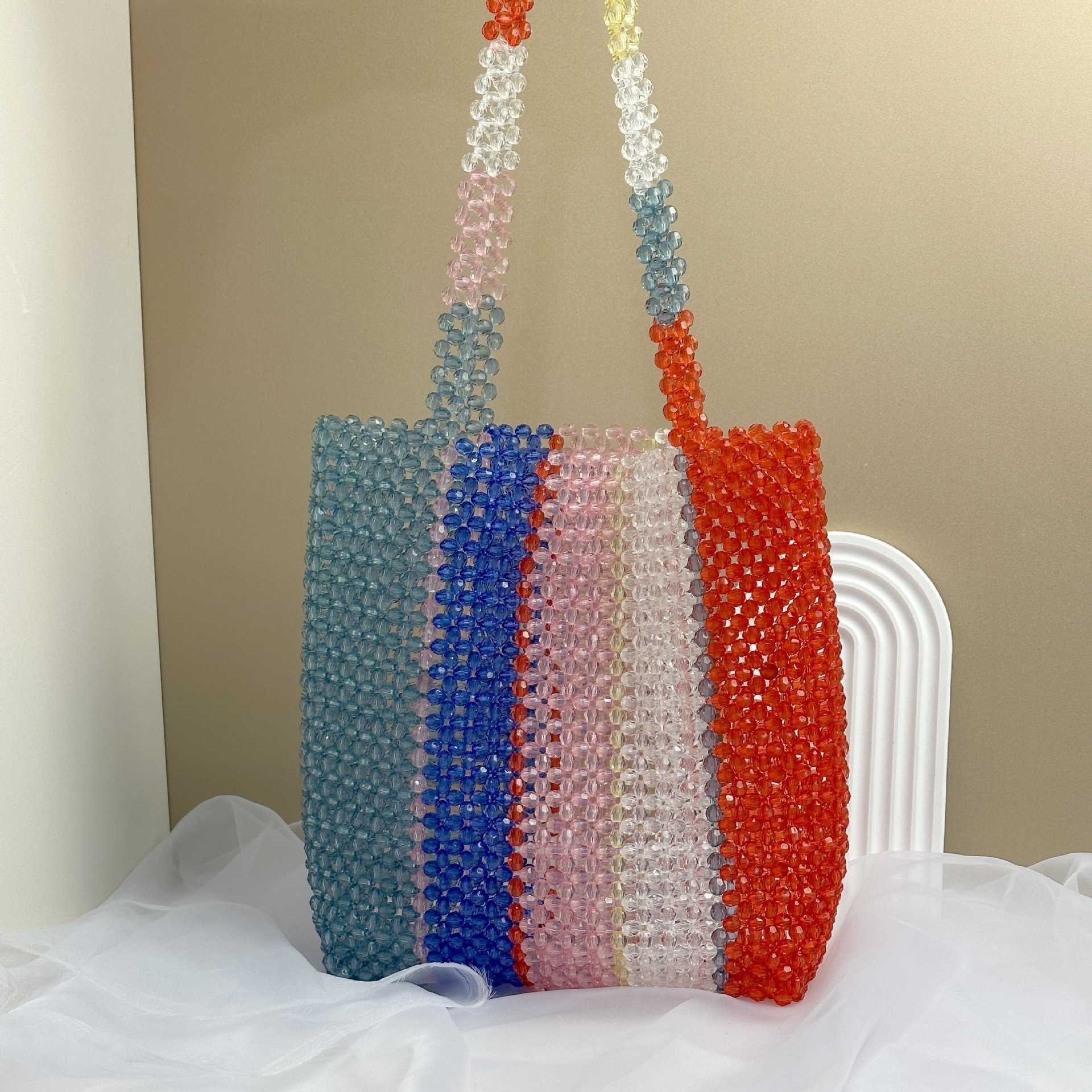 Hand woven Iridescence crystal contrast finished beaded shoulder bag fresh super capacity tote handbag 230625, Color panel
Hand woven Iridescence crystal contrast finished beaded shoulder bag fresh super capacity tote handbag 230625, Color panel