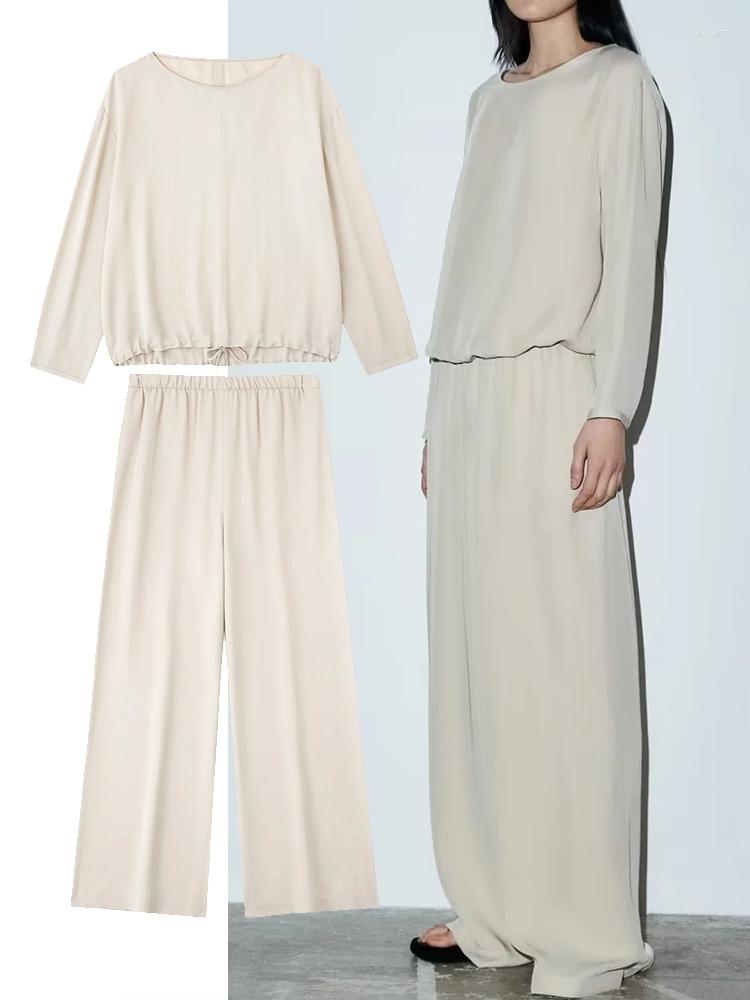 Women's Two Piece Pants Woman 2 Pieces Sets Fashion O-Neck Tied Blouse Tops Elastic Waist Wide Leg Female Clothing Set, Shirts
Women's Two Piece Pants Woman 2 Pieces Sets Fashion O-Neck Tied Blouse Tops Elastic Waist Wide Leg Female Clothing Set, Shirts