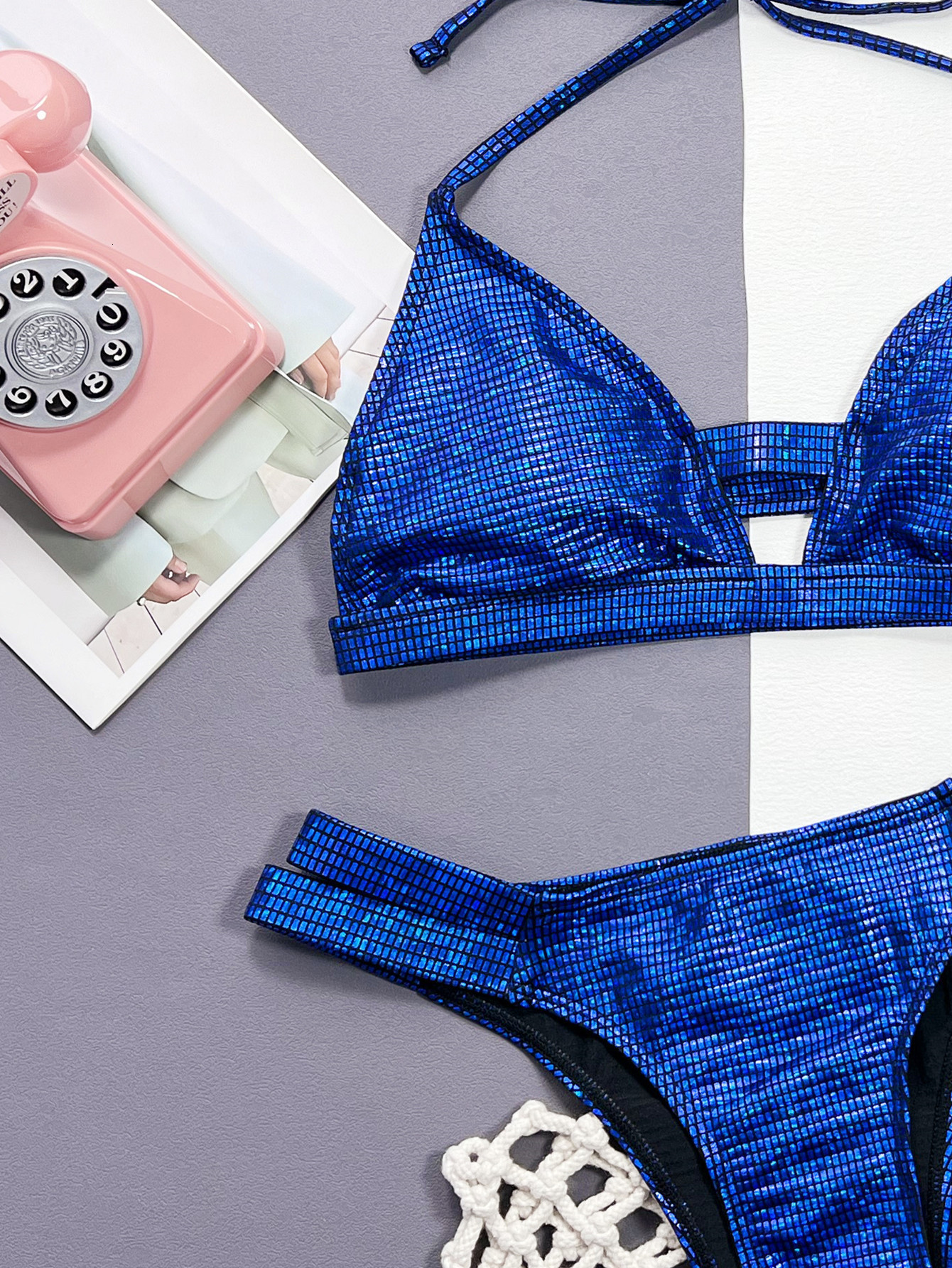 Women's Swimwear 2023 Sexy Shine Bikinis Women Shiny Sequins Bikini Set High Waist Swimwear Twopieces Swimsuit Female Bather Bathing Suit 230625Z