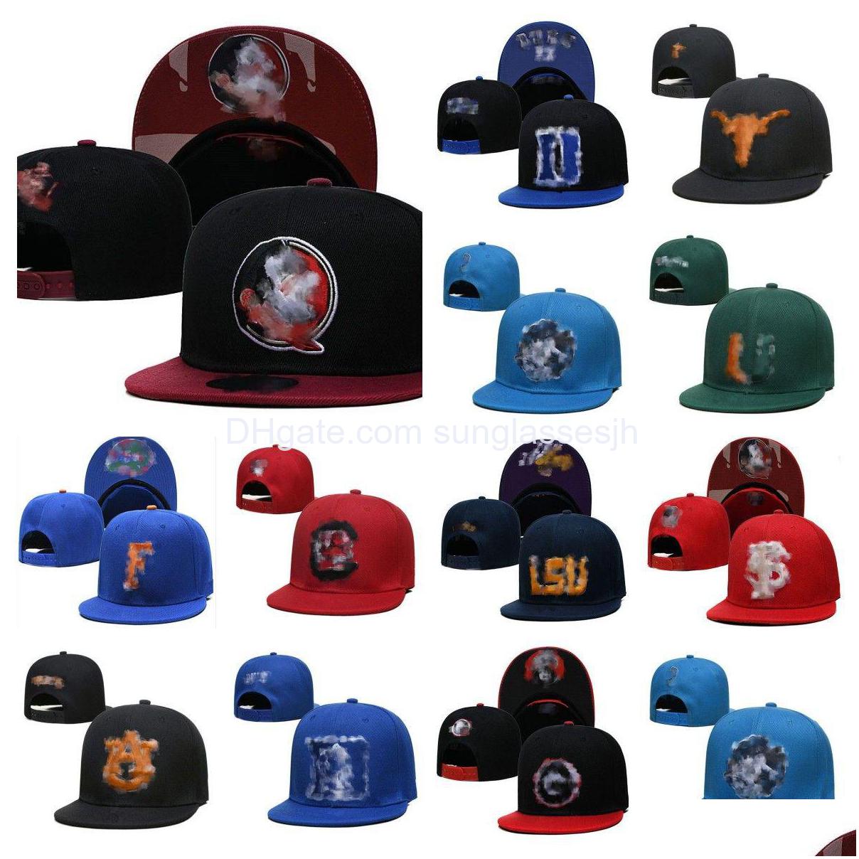 Ball Caps Fashion Unisex Basketball Snapback College Baseball Snapbacks All Teams For Men Embroidery Cotton Football Hats Hip Hop Ou Dhnfr
