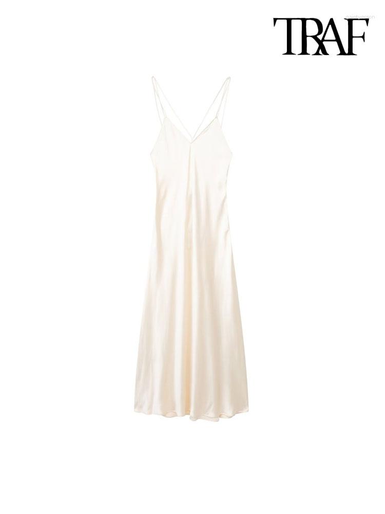 Casual Dresses Women Fashion Satin Party Midi Dress Vintage Backless Side Zipper Thin Straps Female Vestidos Mujer, Picture shown
Casual Dresses Women Fashion Satin Party Midi Dress Vintage Backless Side Zipper Thin Straps Female Vestidos Mujer, Picture shown